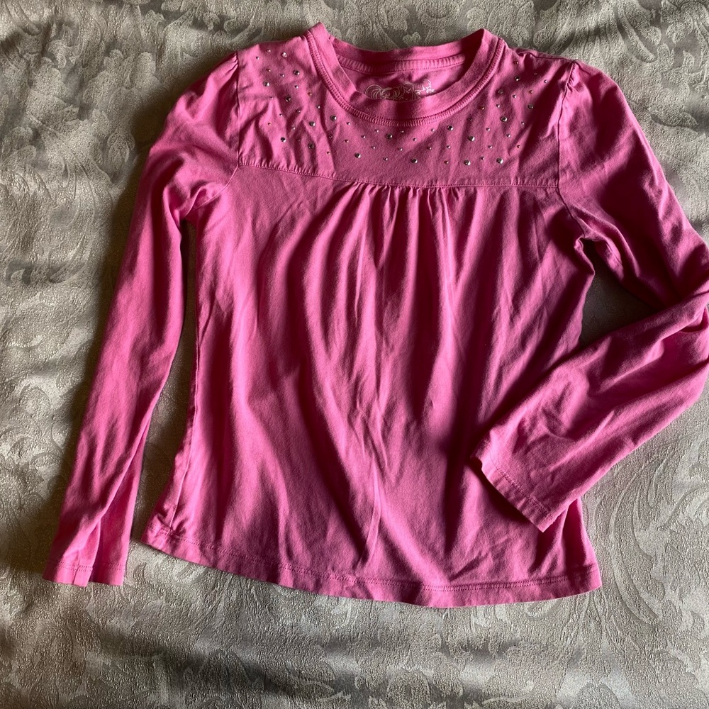 Girls long sleeve pink blouse